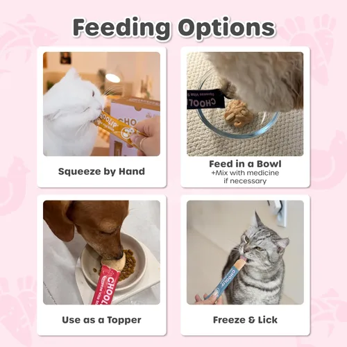 Miniatura 5 de Choolip Squeeze Vita Stick - Golosinas lamibles para gatos y perros, paquete variado de 7 unidades, puré cremoso con multivitaminas