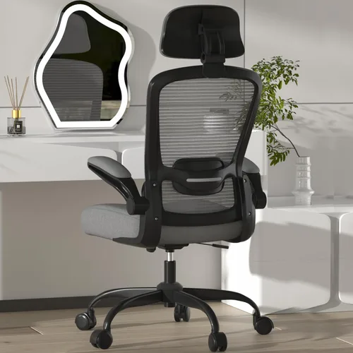 Miniatura 9 de Mimoglad Silla de Oficina, Silla de Escritorio Cómoda - Silla Ergonómica de Computadora de Respaldo Alto con Soporte Lumbar Ajustable y Negro mate
