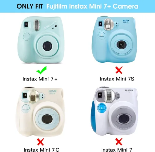 Miniatura 2 de Fintie Funda protectora transparente para cámara Fujifilm Instax Mini 7+ de película instantánea - Carcasa rígida de cristal con correa de hombro