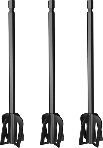 Miniatura 5 de Mezclador de resina epoxi paletas de plástico – 3 Agitadores de pintura bidireccional multiusos Pixiss reutilizables para taladro, epoxi y mezclador