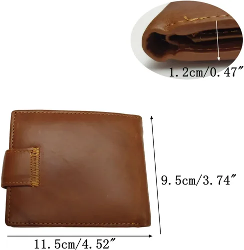 Miniatura 34 de Hombres Cool Eagle Wolf Caballo Totem Cuero Vaca Vertical Cartera Cremallera Multi-tarjeta Titular, Tótem de caballo, Minimalista