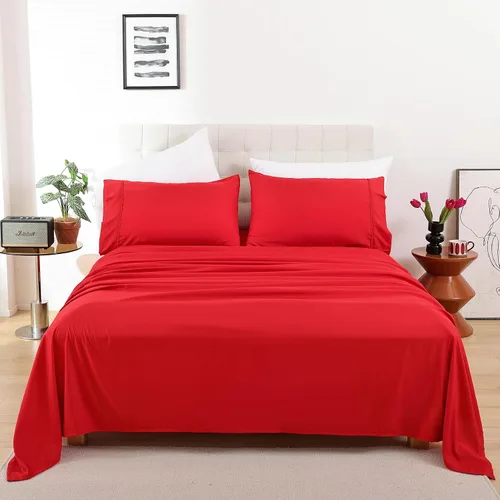 Miniatura 23 de Whitney Home Textile - Juego de sábanas tamaño King, sábanas de microfibra suaves de hotel tamaño King, bolsillo extra profundo, juegos de sábanas