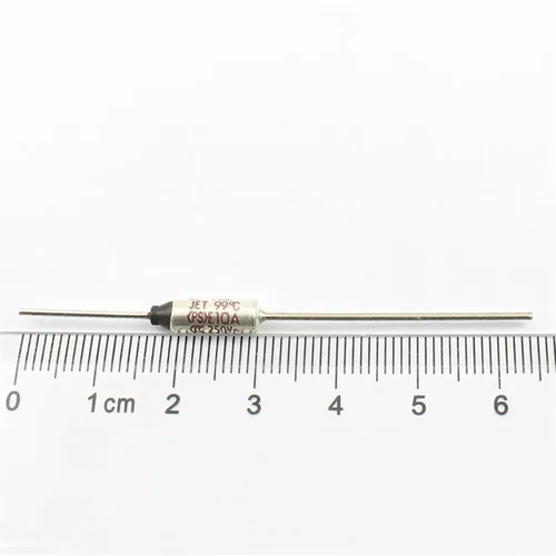 Miniatura 2 de 10pcs Thermal Fuse SF96E 99C 99 Celsius Degree TF Cutoff 10A 250V SF Temperature Axial Lead Links