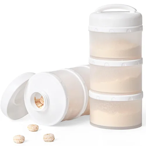 Miniatura 14 de Dispensador de fórmula apilable Termichy, contenedor portátil de leche en polvo, 2 paquetes, gris cálido