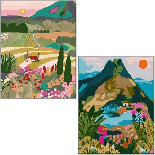Miniatura 15 de Jethami Paquete de 6 pinturas por números para adultos principiantes, fácil de pintar con gato negro, kit de arte de lienzo para decoración de pared