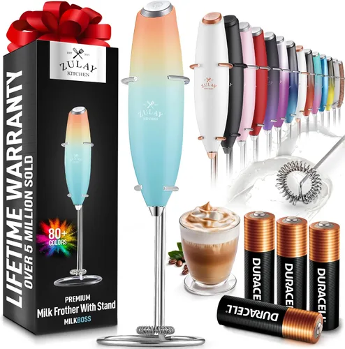 Miniatura 170 de Zulay Milk Boss Espumador de leche potente manual, hace espuma para latte, batidor para mezclar bebidas, café, miniespumador para capuchino, frappé