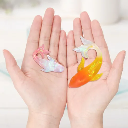 Miniatura 3 de Goldfish - Moldes de silicona de resina epoxi Koi Fish Suministros para hacer joyas, decoración de pasteles de fondant, herramientas para hornear