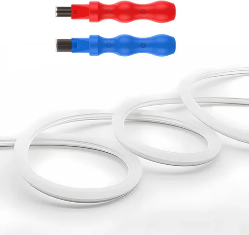 Miniatura 17 de JARBIH Cubierta de tira de luz LED flexible de neón separada, 16.4 pies 0.236 in sin desgaste, cubierta de difusor de silicona flexible con 2