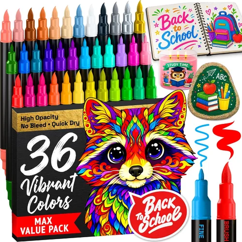 Miniatura 30 de ARTISTRO 24 marcadores de pintura acrílica plateada, bolígrafos de pintura para dibujo, para tela, rocas, vidrio, madera, moldes, regalo de artes