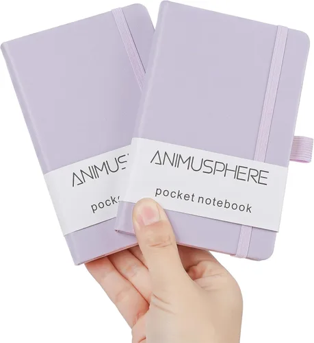 Miniatura 8 de 2Pack Cuaderno de Bolsillo Pequeño Cuaderno Diario 4 pulgadas x 5.7 pulgadas 200 Páginas Cubierta de Cuero Con Porta Lápiz Marcador de Páginas Negro