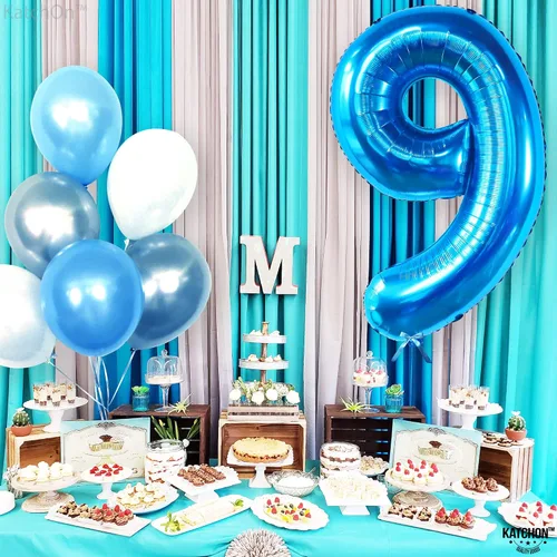 Miniatura 911 de KatchOn, Globo grande azul número 2 de 40 pulgadas Decoraciones de cumpleaños de Baby Shark para niño de 2 años Globo azul número 2 Globo