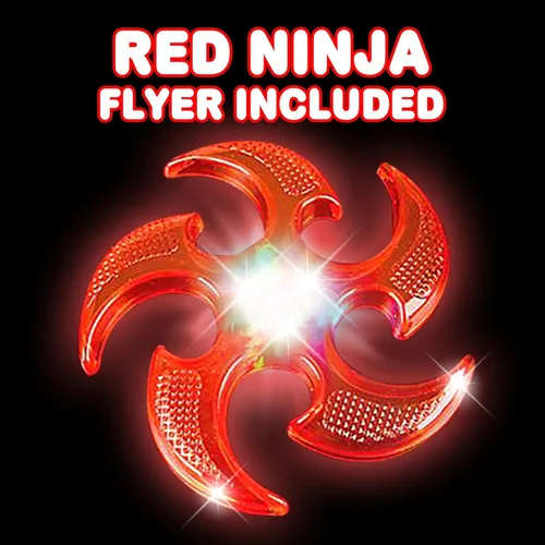 Miniatura 2 de ArtCreativity Juego de estrellas ninja voladoras iluminadas, 2 estrellas lanzadoras de goma con baterías, juguetes interactivos para niños ninja