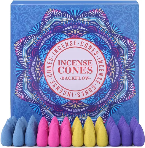 Miniatura 2 de Conos de incienso de alta calidad, 160 piezas, rosa, océano, jazmín, lavanda para meditación, yoga y aromaterapia