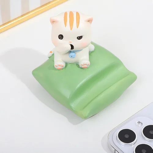 Miniatura 2 de BOLLEY JOSS Soporte de escritorio para teléfono celular, soporte de resina para teléfono inteligente con animales lindos para oficina, manos libres