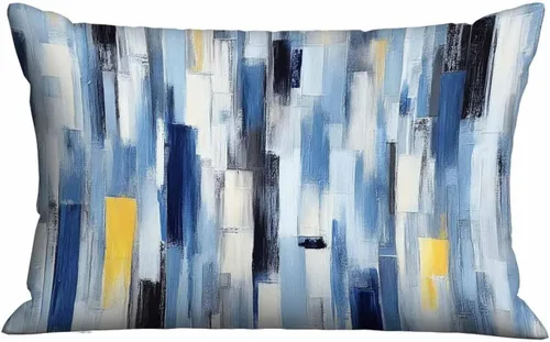Miniatura 11 de Mugod Funda de cojín con diseño de lunares negros, sin costuras, para cama, sofá, oficina, 20 x 30 pulgadas