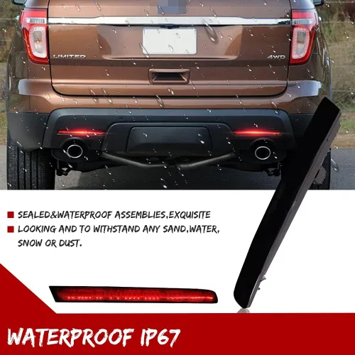 Miniatura 4 de luces LED de reflector de parachoques completas con lente ahumada Compatible con Ford Explorer 2011 2012 2013 2014 2015 - Funcionan como luces