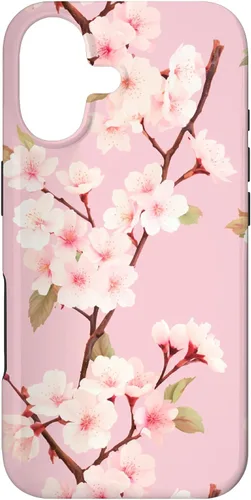 Japanese Cherry Blossom Floral Flower Pattern Pastel Pink Case for iPhone 17