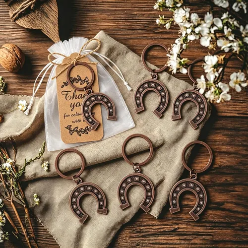 Miniatura 2 de 50 Pcs Lucky Cast Iron Horseshoe Bottle Opener with Kraft Tags Sheer Bags, Good Luck Keepsake for Rustic Wedding Bridal Shower Birthday Bar Cowboy