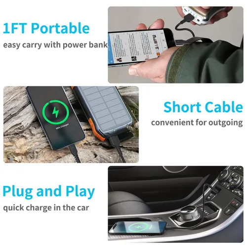 Miniatura 2 de Cable de carga para iPhone de 1 pie, paquete de 5 cables cortos USB A a Lightning de 12 pulgadas, cable de carga Apple certificado MFi de carga