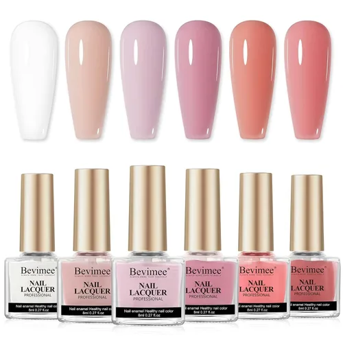 Miniatura 38 de Esmalte de uñas de secado rápido, color rosa, esmalte de uñas transparente, esmalte de uñas de secado rápido regular, a granel, sin gel, de larga