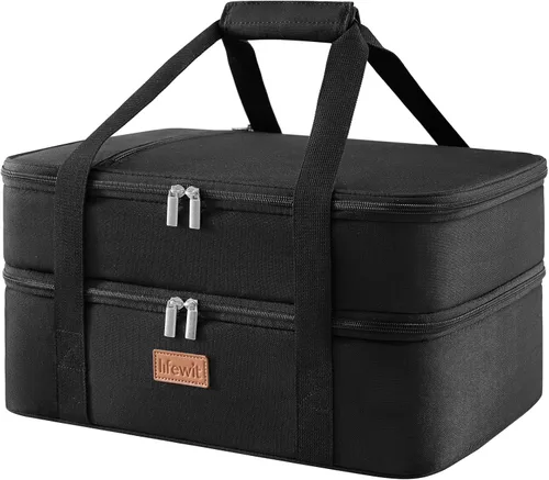 Miniatura 17 de Lifewit - Porta ollas aislada para alimentos calientes o fríos, olla con tapa y estuche de transporte, soporte para lasaña para fiestas de comida