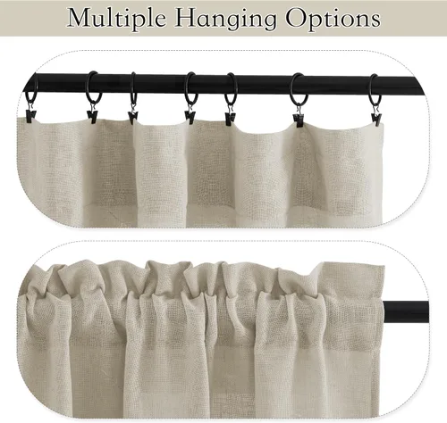 Miniatura 3 de RYB Home - Cortinas semitransparentes de lino Angora