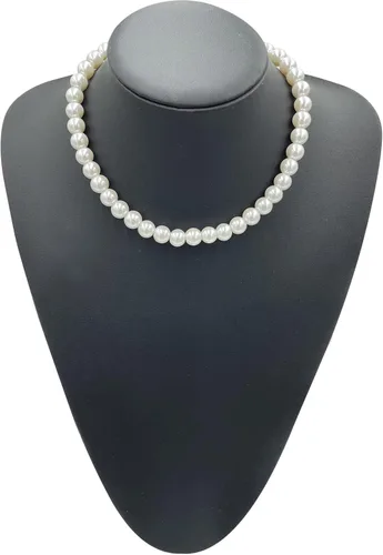 Miniatura 2 de Gionforsy Collar de perlas blancas para mujer, collar de perlas para boda