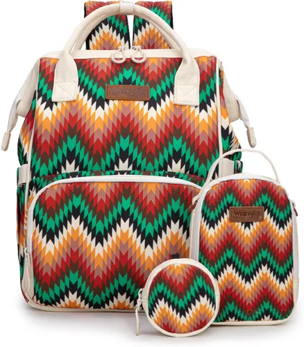 Miniatura 9 de Montana West Wrangler Callie Mochila de Pañales con Estuche para Chupete, Bolsa para Biberón, Conjunto de Bolsa de Viaje Multifuncional para Bebé