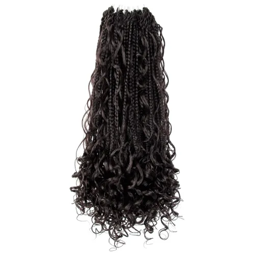 Miniatura 21 de Niseyo - Caja diosa con trenzas de pelo a crochet de 8 pulgadas, paquete de 8 unidades, trenzas de caja a crochet cortas, extremos rizados