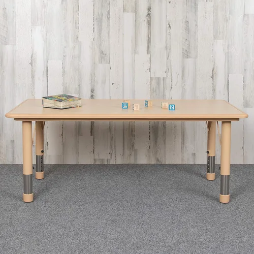Miniatura 9 de EMMA + OLIVER Mesa de actividades ajustable para niños para uso doméstico, mesa de aula de altura ajustable para niños, 23.625 pulgadas de ancho x