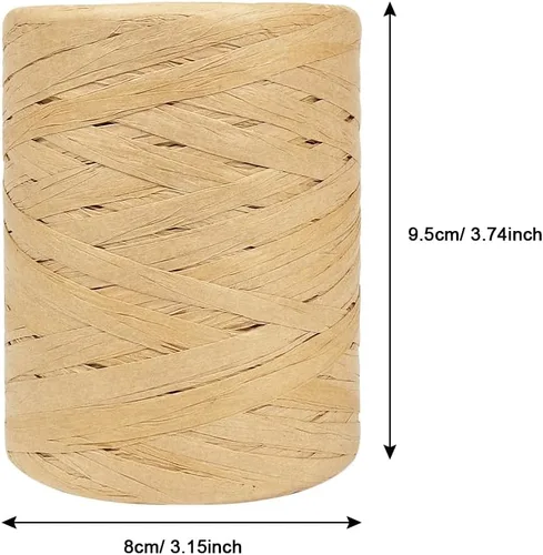 Miniatura 4 de Tenn Well Cinta de rafia para envoltura de regalos, 1/4 pulgadas por 218 yardas, rafia natural, cinta de papel para manualidades, envoltura