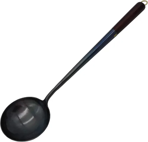 Miniatura 8 de Espátula y cucharón tradicionales hechos a mano para wok, juego de utensilios de cocina asiáticos con mango de madera, juego de chuan chino y hoak