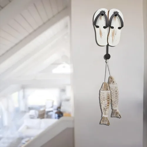 Miniatura 4 de Aecipl Ganchos de madera para colgar en la pared, decoración temática de playa, gancho para toallas para baño, dormitorio, piscina, decoración blanco