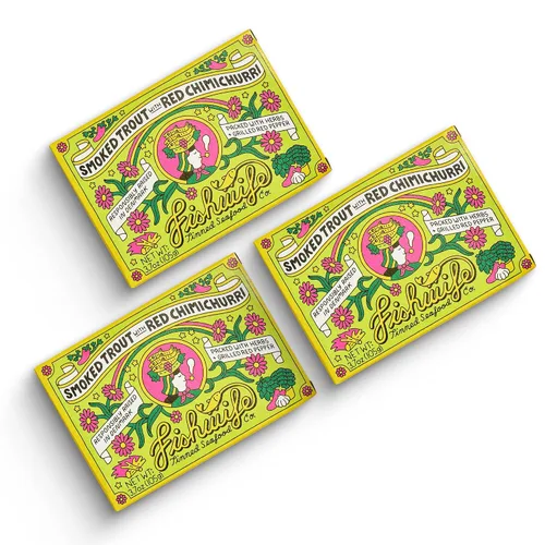 Miniatura 11 de Fishwife Trucha Arcoíris Ahumada Paquete de 1 (3.7 oz por lata) Mariscos Sostenibles con Certificación ASC, Sin Gluten Empacados a Mano en Latas