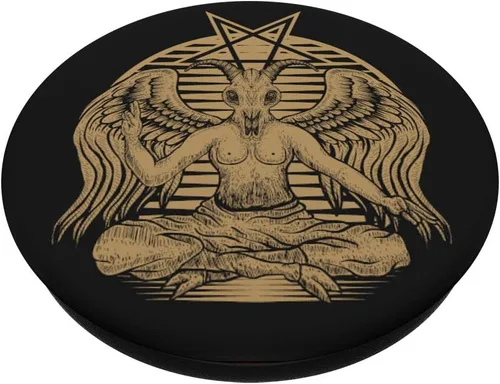 Miniatura 2 de Baphomet Satanist Goat Symbol PopSockets - Agarre y soporte para teléfonos y tabletas, Negro