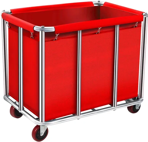 Miniatura 15 de Carrito de lavandería comercial con ruedas, cesta de lavandería rodante grande de 11.35 bushels con forro de lona impermeable extraíble, cestas