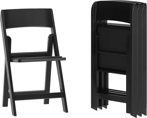 Miniatura 27 de Flash Furniture Hercules Tucker - Silla plegable de resina negra comercial, ligera, asiento extraíble acolchado de vinilo, para uso en interiores