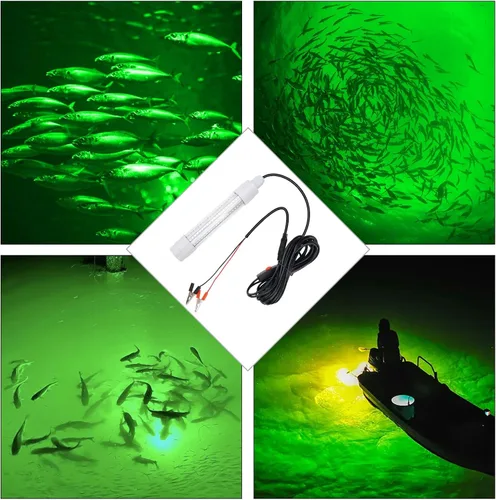 Miniatura 7 de Linkstyle Luz de pesca sumergible subacuática de 126 LED con cable de 16.4 ft, 13 W CC 12 V 33.8 fl oz LED buscador de peces lámpara de atracción +