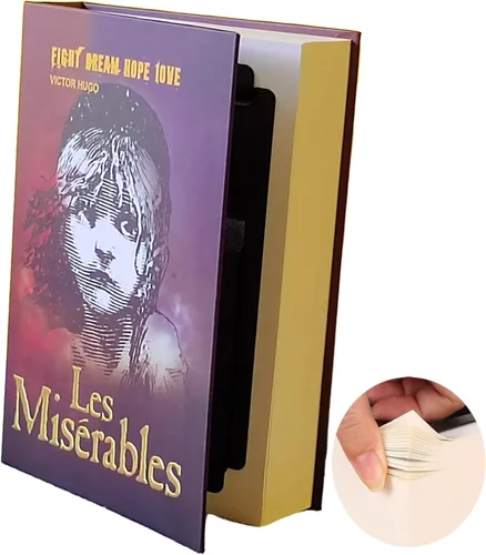 Miniatura 5 de Kingsida - Caja fuerte con cerradura de libro de papel real con cerradura de llave, diccionario secreto oculto (Alicia en el país de las maravillas)