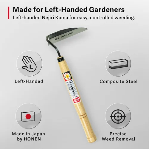 Miniatura 6 de Jardinería japonesa hoz para zurdos Borde muy afilado Trabajo rápido [Hecho en Japón] Herramientas de mano de jardín Escardadora de mano