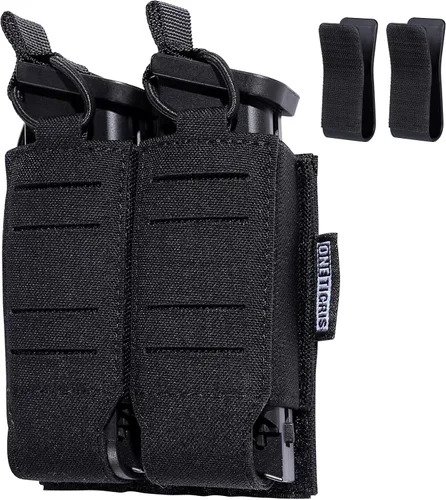 OneTigris MOLLE - Bolsa táctica para pistola mag, doble bolsa para cargador de 0.354 in .40 .45 .357 Glock S&W Ruger Springfield HK de liberación