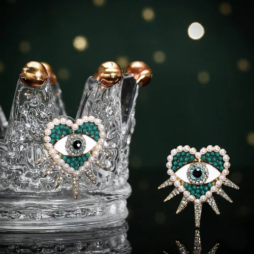 Miniatura 3 de Aretes contra el mal de ojo, aretes de corazón contra el mal de ojo para mujer, regalos de joyería