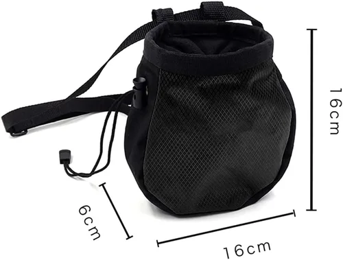 Miniatura 5 de Bolsa de tiza de escalada - Bolsa de tiza negra ajustable para equipos de escalada en roca