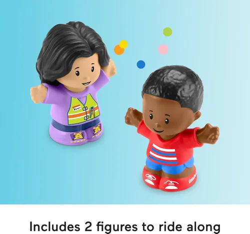 Miniatura 9 de Fisher-Price Little People - Juego de juguete para niños pequeños, autobús escolar musical con vehículo de empuje y 2 figuras para juego de roles