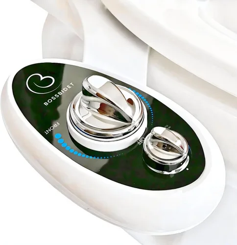 Boss accesorio para bidé baño | limpia tu cola | tobera dual, propiedad de autolimpieza | pulverizador – blanco y negro