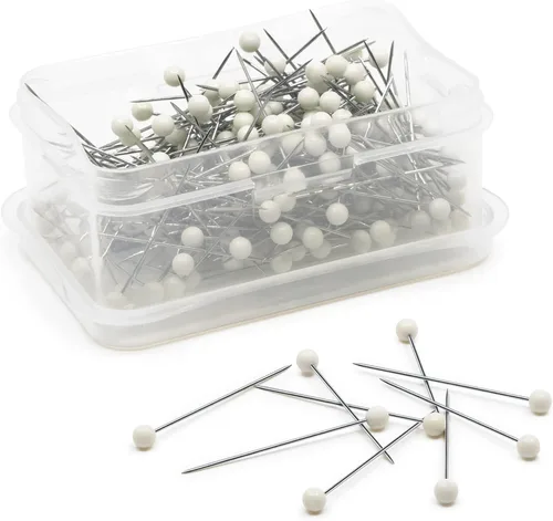 Miniatura 3 de Dritz 111 pines de bola de color, largos, 1-1/2 pulgadas (250 unidades), color blanco