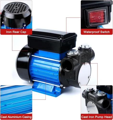 Miniatura 4 de Bomba de transferencia de aceite TIGEROAR 110V Bomba eléctrica de transferencia de combustible 18 GPM, bomba de transferencia diesel, biodiesel
