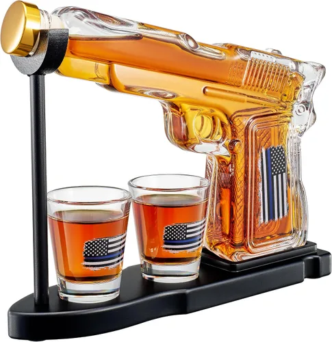 Miniatura 10 de Juego de decantador de pistola de whisky + 2 vasos bala - Regalos de pistola de Navidad y cumpleaños para hombres que lo tienen todo, regalos