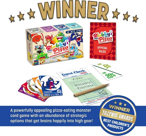 Miniatura 8 de Semper Smart Games Blobby's Pizza Math Card Game: ¡Concurso de comer pizza estratégicamente loco entre lindos monstruos!