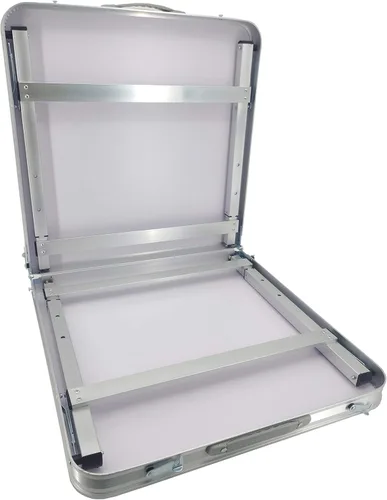 Miniatura 5 de FixtureDisplays® Mesa plegable de aluminio de 4 pies (48 pulgadas), altura ajustable de 24 a 28 pulgadas, mesa de campamento portátil ligera